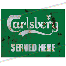 Load image into Gallery viewer, SERVED HERE: CARLSBERG METAL SIGNS
