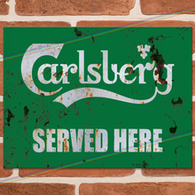 Load image into Gallery viewer, SERVED HERE: CARLSBERG METAL SIGNS
