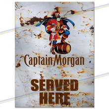 Load image into Gallery viewer, SERVED HERE: CAPTAIN MORGAN METAL SIGNS
