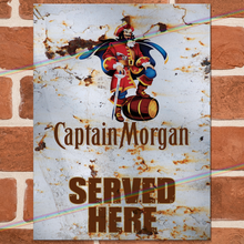 Load image into Gallery viewer, SERVED HERE: CAPTAIN MORGAN METAL SIGNS
