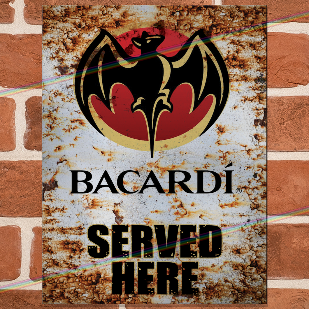 SERVED HERE: BACARDI METAL SIGNS