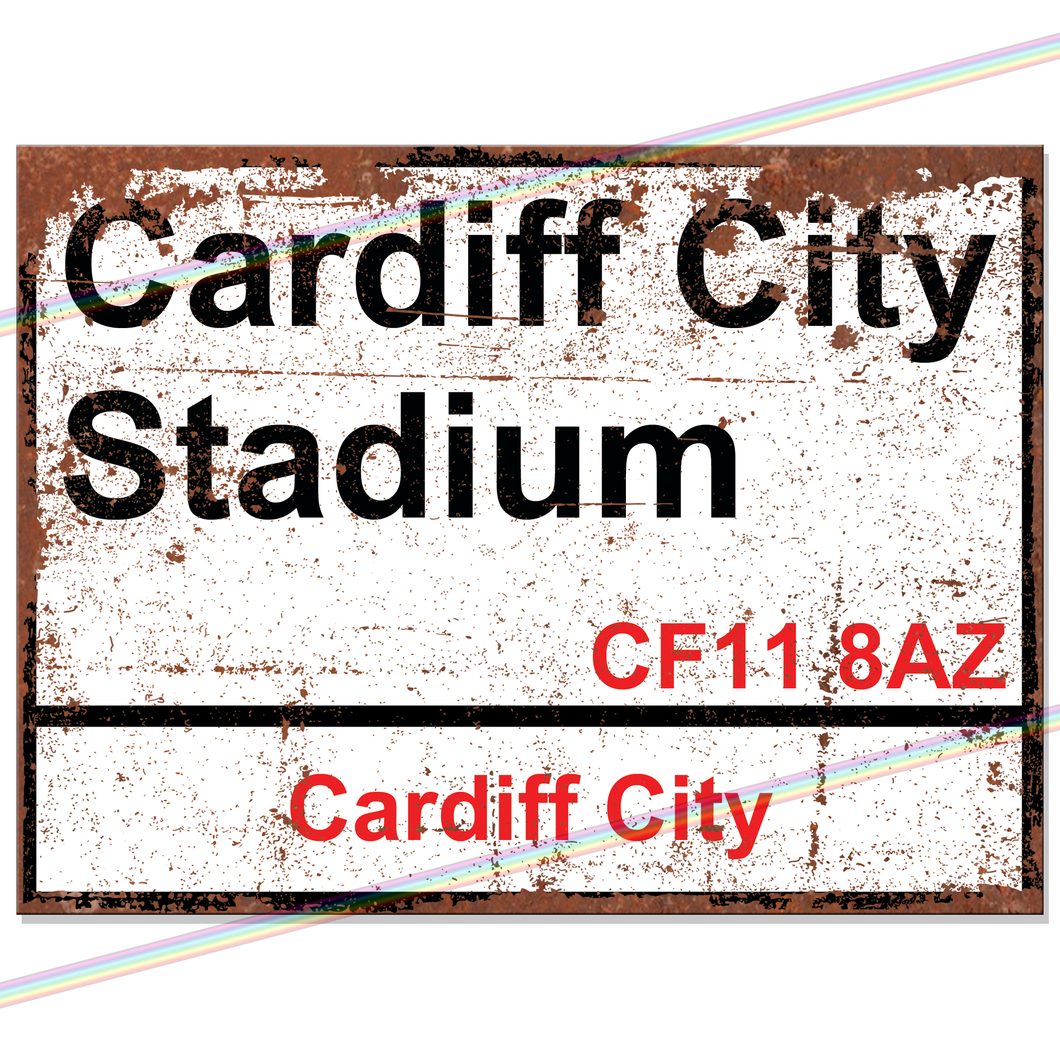 CARDIFF CITY STADIUM FOOTBALL METAL SIGNS