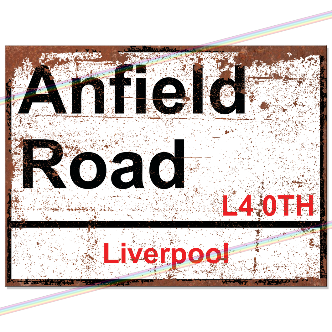ANFIELD ROAD LIVERPOOL FOOTBALL METAL SIGNS