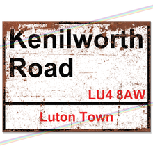 Load image into Gallery viewer, KENILWORTH ROAD LUTON TOWN FOOTBALL METAL SIGNS
