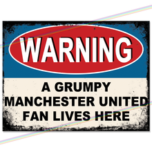 Load image into Gallery viewer, MANCHESTER UNITED GRUMPY FAN FOOTBALL METAL SIGNS
