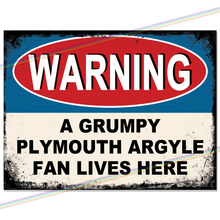 Load image into Gallery viewer, PLYMOUTH ARGYLE GRUMPY FAN FOOTBALL METAL SIGNS
