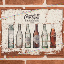 Load image into Gallery viewer, COCA COLA BOTTLES HISTORY METAL SIGNS
