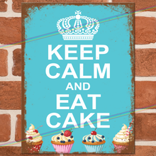 Load image into Gallery viewer, KEEP CALM AND EAT CAKE METAL SIGNS
