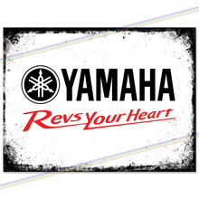 Load image into Gallery viewer, YAMAHA (REVS YOUR HEART) METAL SIGNS
