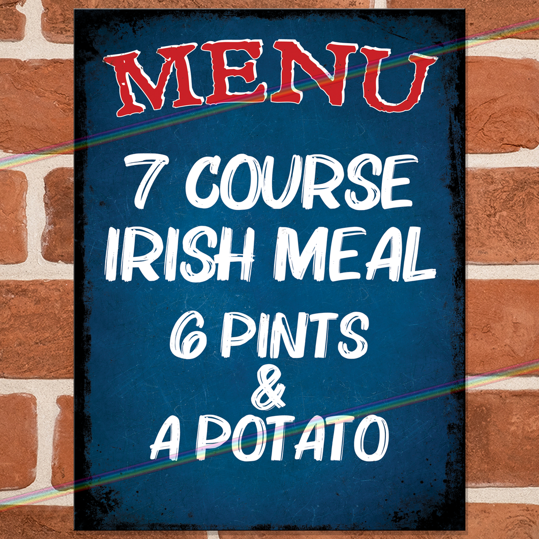 7 COURSE IRISH MEAL METAL SIGNS