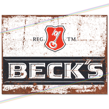 Load image into Gallery viewer, BECKS LOGO METAL SIGNS
