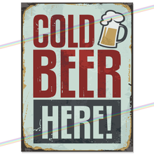 Load image into Gallery viewer, COLD BEER HERE METAL SIGNS

