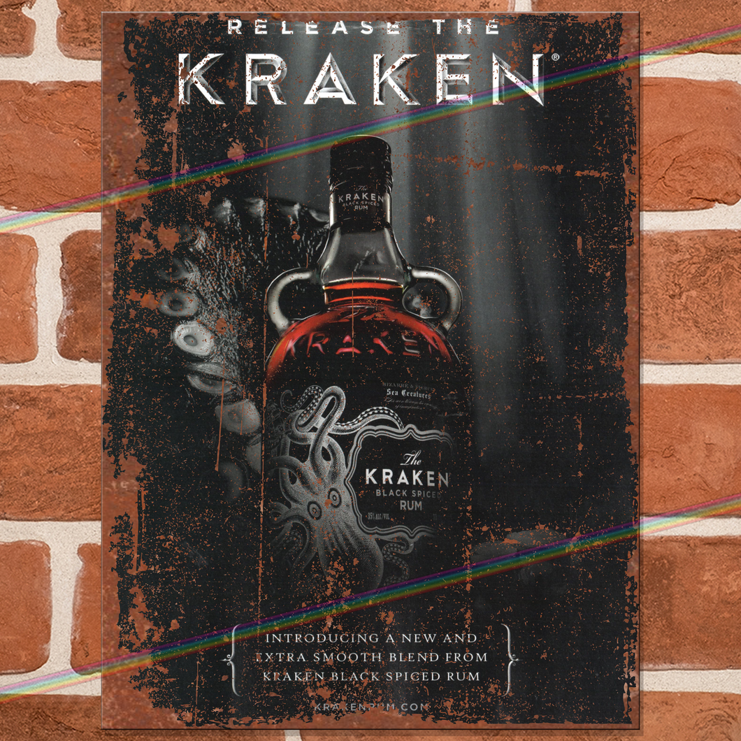KRAKEN RUM (RELEASE) METAL SIGNS