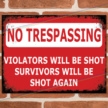 Load image into Gallery viewer, NO TRESPASSING METAL SIGNS
