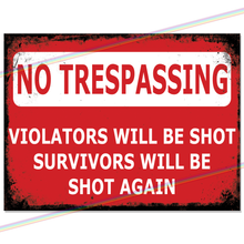 Load image into Gallery viewer, NO TRESPASSING METAL SIGNS
