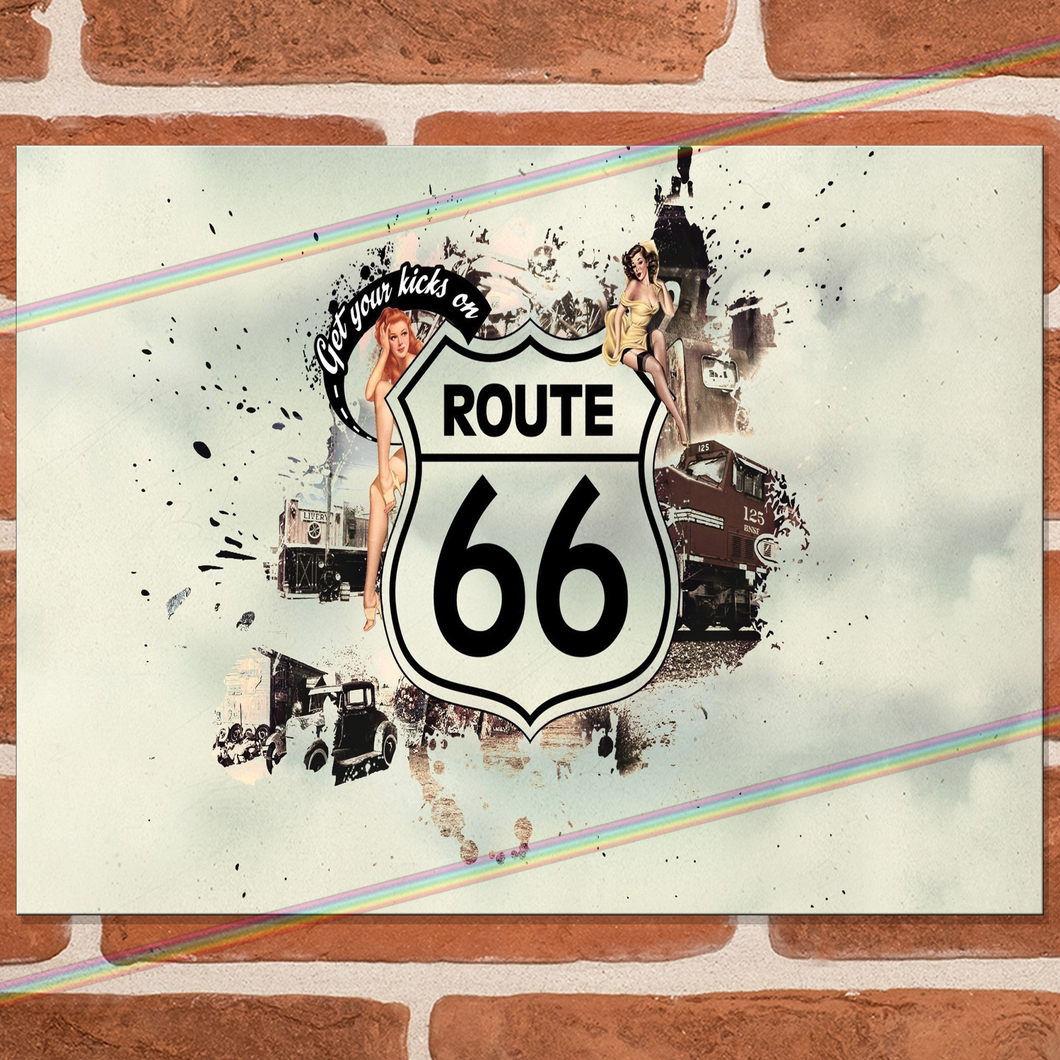 GET YOUR KICKS ON ROUTE 66 METAL SIGNS