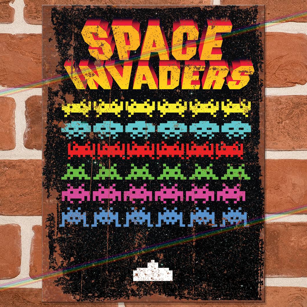 SPACE INVADERS METAL SIGNS