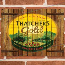 Load image into Gallery viewer, THATCHERS GOLD METAL SIGNS
