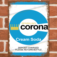 Load image into Gallery viewer, CORONA CREAM SODA METAL SIGNS
