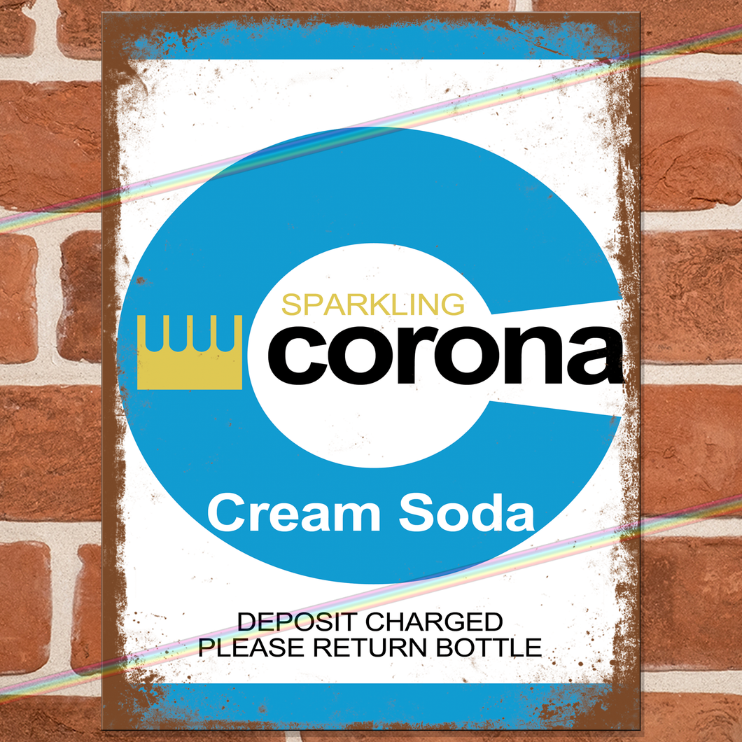CORONA CREAM SODA METAL SIGNS
