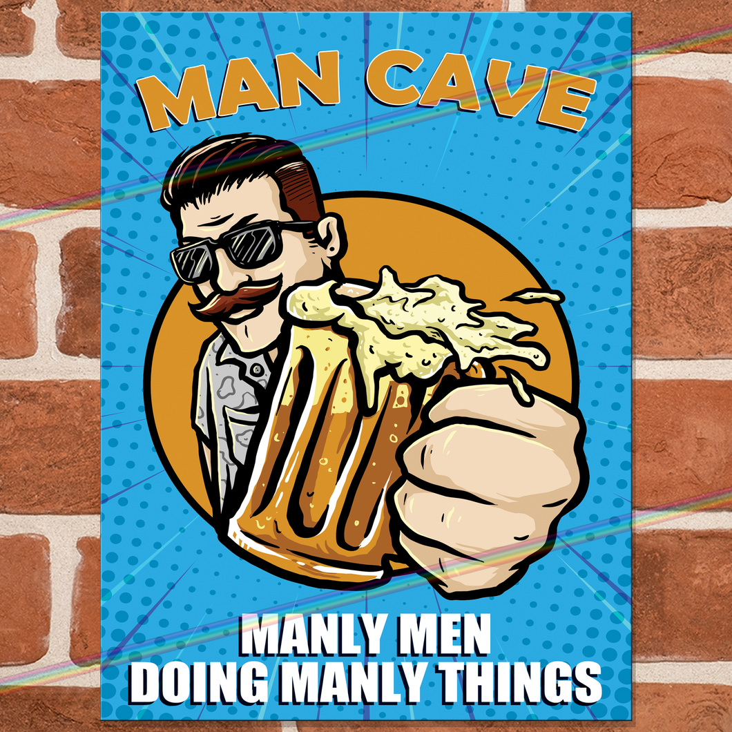 POP ART MAN CAVE MANLY MEN METAL SIGNS