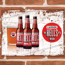 Load image into Gallery viewer, CAMDEN HELLS (3 BOTTLES) METAL SIGNS
