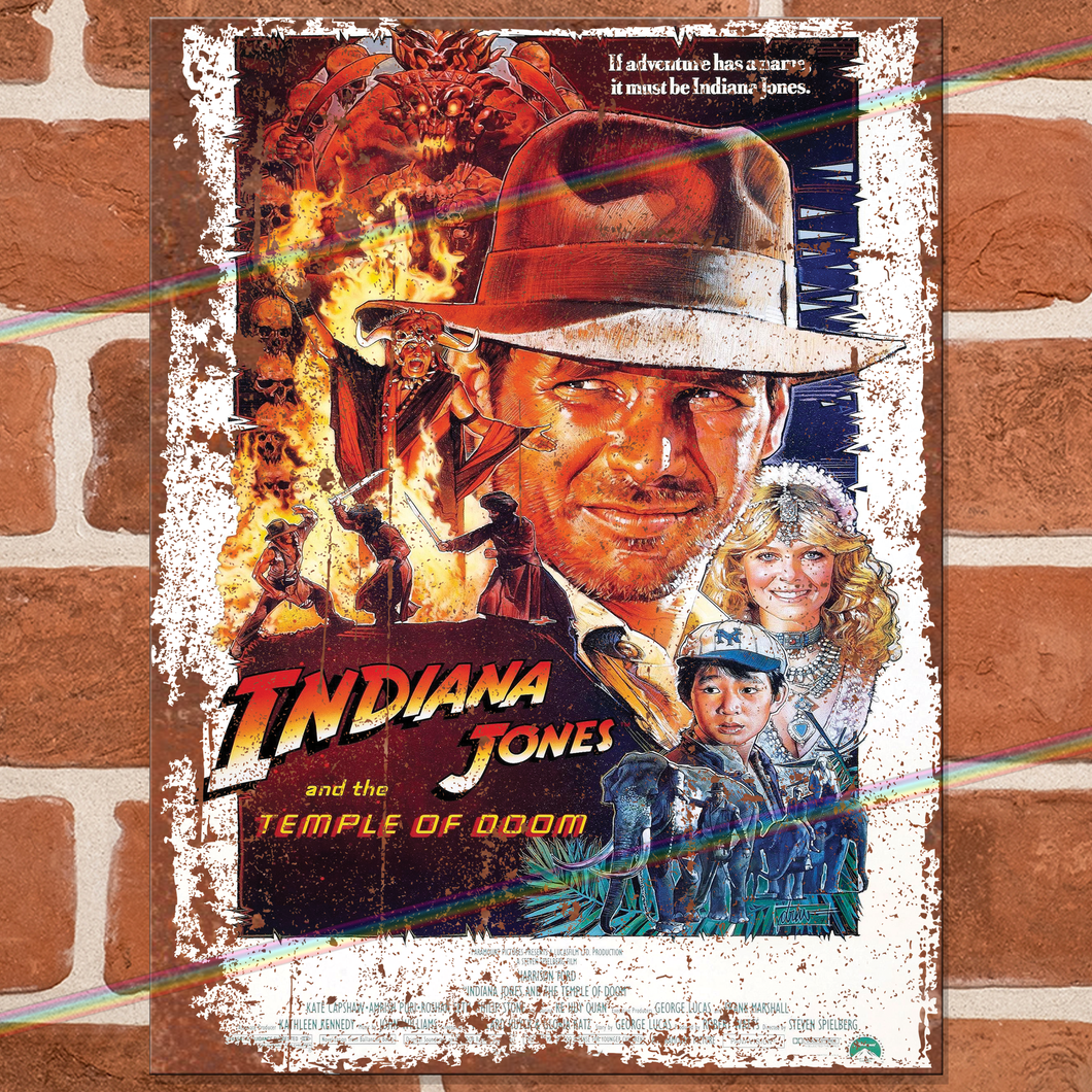 INDIANA JONES AND THE TEMPLE OF DOOM MOVIE METAL SIGNS