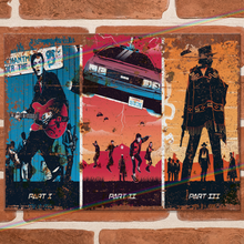Load image into Gallery viewer, BACK TO THE FUTURE (MARTY - 3 PARTS) MOVIE METAL SIGNS

