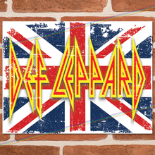 Load image into Gallery viewer, DEF LEPPARD (GB FLAG LOGO) MUSIC METAL SIGNS
