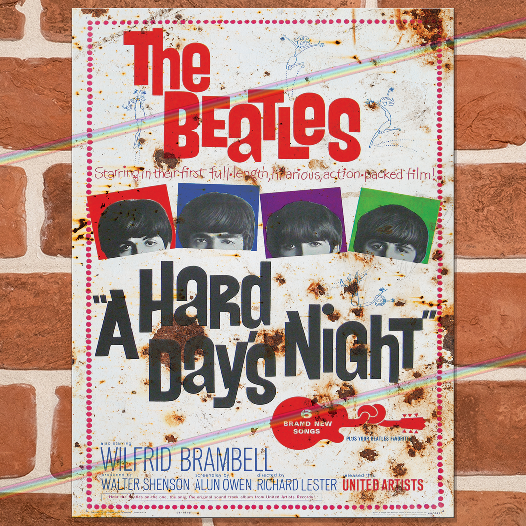 THE BEATLES (A HARD DAYS NIGHT) MOVIE MUSIC METAL SIGNS
