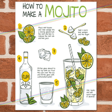 Load image into Gallery viewer, MOJITO COCKTAIL RECIPE METAL SIGNS

