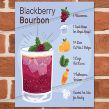 Load image into Gallery viewer, BLACKBERRY BOURBON RECIPE METAL SIGNS

