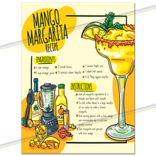 Load image into Gallery viewer, MANGO MARGARITA COCKTAIL RECIPE METAL SIGNS
