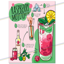 Load image into Gallery viewer, RASPBERRY MOJITO COCKTAIL RECIPE METAL SIGNS
