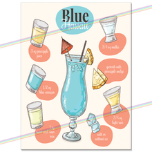 Load image into Gallery viewer, BLUE HAWAII COCKTAIL RECIPE METAL SIGNS
