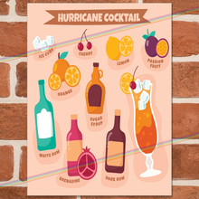 Load image into Gallery viewer, HURRICANE COCKTAIL RECIPE METAL SIGNS
