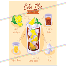 Load image into Gallery viewer, CUBA LIBRE COCKTAIL RECIPE METAL SIGNS
