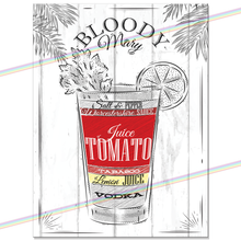 Load image into Gallery viewer, BLOODY MARY COCKTAIL RECIPE METAL SIGNS
