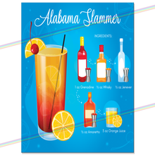 Load image into Gallery viewer, ALABAMA SLAMMER COCKTAIL RECIPE METAL SIGNS
