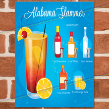 Load image into Gallery viewer, ALABAMA SLAMMER COCKTAIL RECIPE METAL SIGNS
