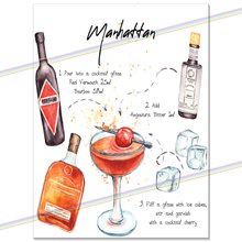 Load image into Gallery viewer, MANHATTAN COCKTAIL RECIPE METAL SIGNS
