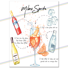 Load image into Gallery viewer, MILANO SPRITZ COCKTAIL RECIPE METAL SIGNS
