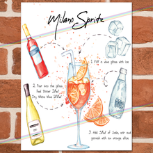 Load image into Gallery viewer, MILANO SPRITZ COCKTAIL RECIPE METAL SIGNS
