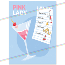 Load image into Gallery viewer, PINK LADY COCKTAIL RECIPE METAL SIGNS
