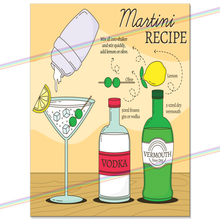 Load image into Gallery viewer, MARTINI COCKTAIL RECIPE METAL SIGNS
