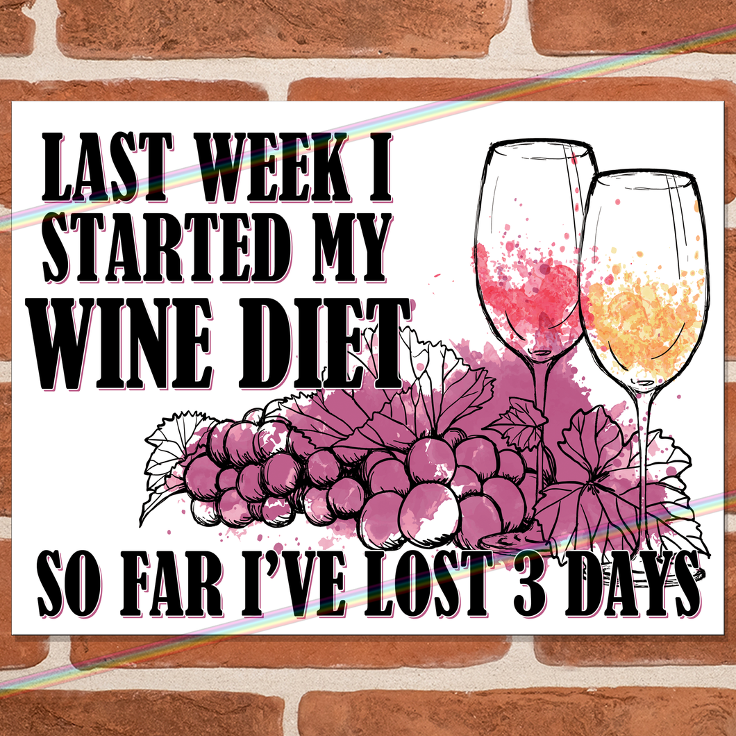 WINE DIET METAL SIGNS