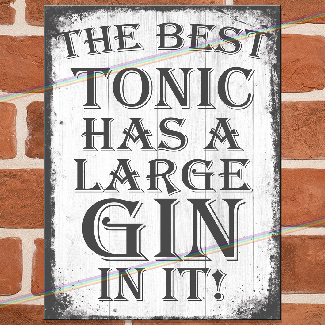 BEST TONIC LARGE GIN METAL SIGNS
