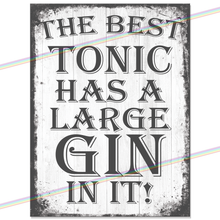 Load image into Gallery viewer, BEST TONIC LARGE GIN METAL SIGNS
